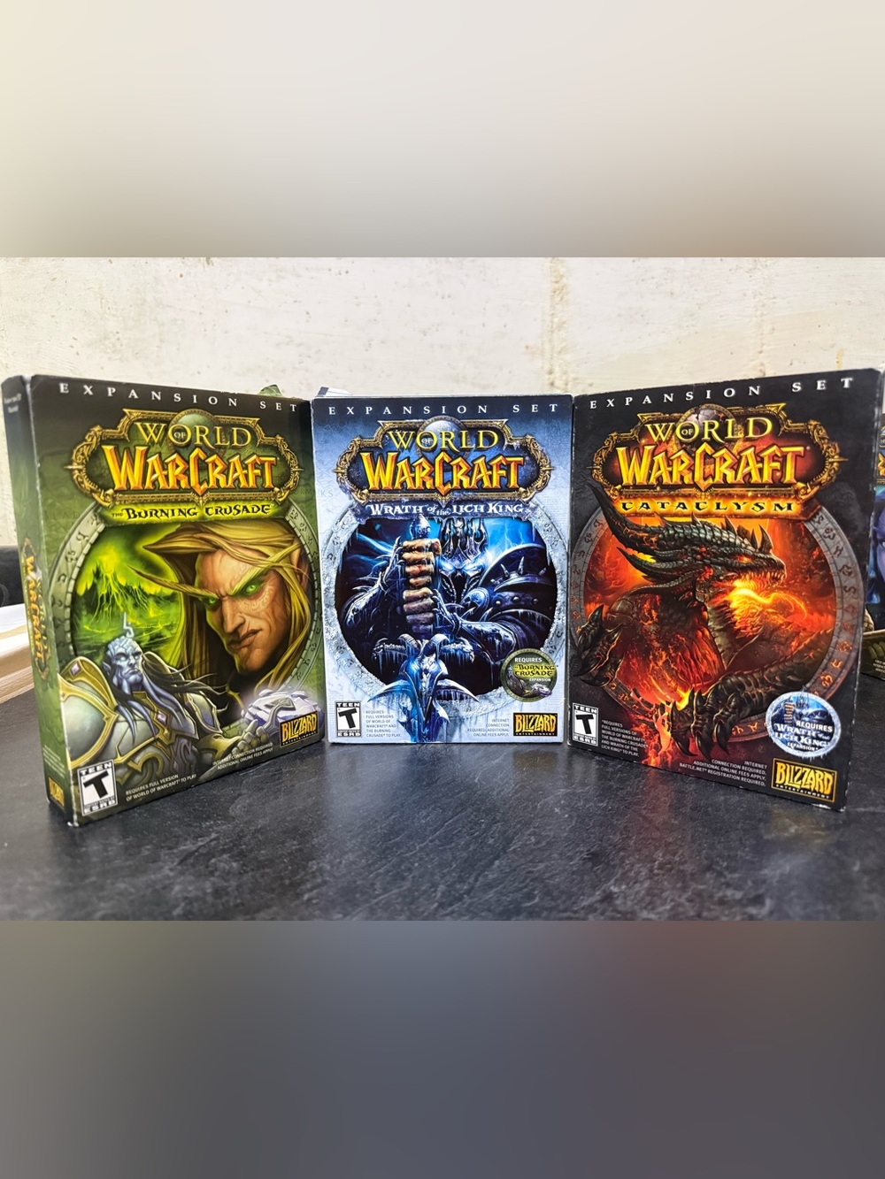 World Of Warcraft 3 Expansion Sets Burning Crusade Wrath Of Lich King Cataclysm